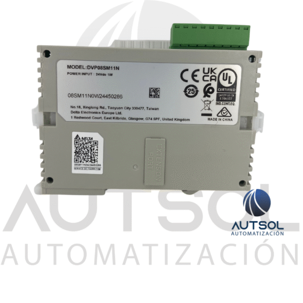 Módulo de Entrada PLC Delta DVP08SM11N | 8 Entradas Digitales | Serie DVP-S Slim