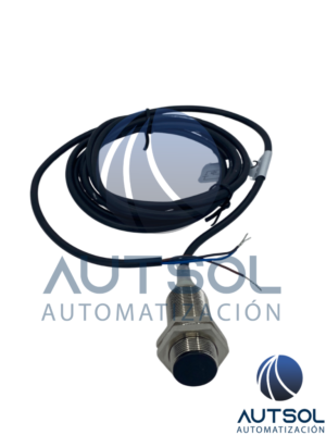 Sensor de Proximidad Inductivo Delta Electronics IS-E1805-BPOB2 | Serie IS | M18 Cilíndrico Enrasado (Flush) | Alcance 5 mm | Salida PNP Normalmente Cerrada (NC) | Alimentación 10 a 30 VDC | Cable Integrado 2m