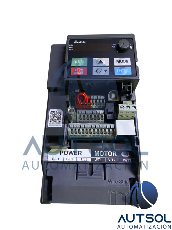 VFD9A0MS43ANSAA (2) Variador de Frecuencia Compacto Delta Electronics VFD9A0MS43ANSAA | Serie MS300 | 3.7 kW (5 HP) / 4.0 kW | Entrada Trifásica 380-480 VAC | Salida Trifásica 0-480 VAC | Corriente Nominal 9.0 A | Función STO (SIL 2) |Panel