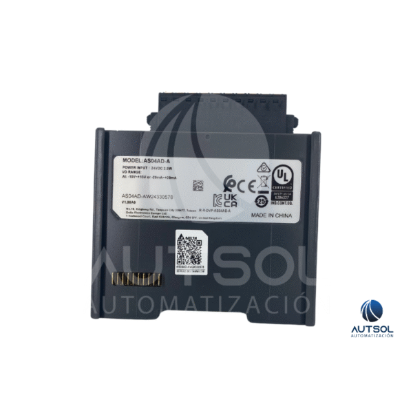 AS04AD-A (4) Módulo de E/S Analógicas Delta AS04AD-A – 4 Canales, 16-bit, Entradas ±10VDC/±20mA