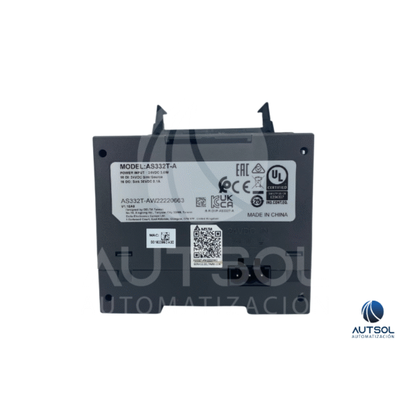 PLC Delta AS332T-A – 16DI/16DO, 6-Ejes HS, 128K Pasos