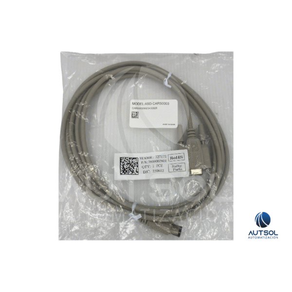 Cable de Comunicación Delta ASD-CARS0003 – RS-232, 3 metros, Firewire