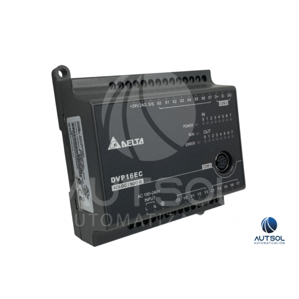 DVP16EC00R3 (2) PLC Delta DVP16EC00R3 – 8 Entradas Digitales, 8 Salidas Digitales, 100-240VAC