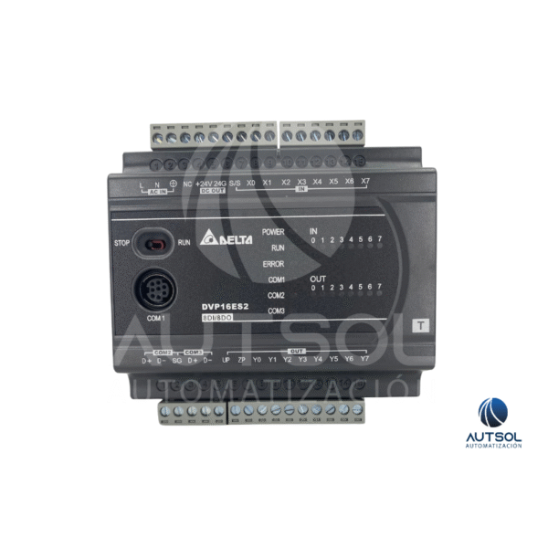 DVP16ES200T (1) PLC Delta Electronics DVP16ES200T – 8 Entradas / 8 Salidas Transistor AC