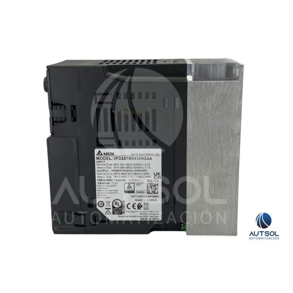 VFD2A7MS43ANSAA (2) Variador de Frecuencia Delta MS300 – 1HP 0.75kW 480V Control Vectorial Compacto