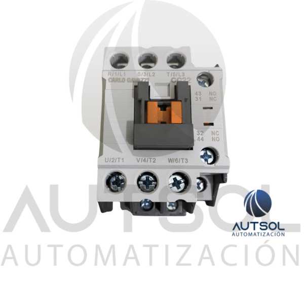 Contactor Trifásico Carlo Gavazzi CC22SA120 | 22A AC-3 | Bobina 120VAC | 3 Polos + 1 Auxiliar NA | Riel DIN