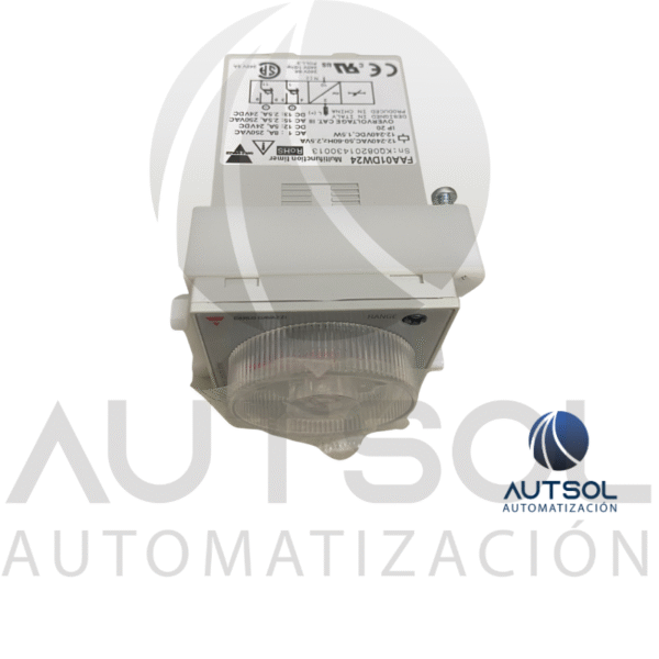 Temporizador Carlo Gavazzi FAA01DW24 | Delay On Operate (Retardo Conexión) 24V AC/DC | 8 Pines Octal DPDT 0.1s-100h