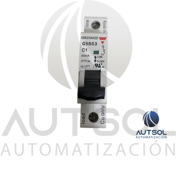 GSB631PC1 (1) Interruptor Termomagnético Carlo Gavazzi GSB631PC1 | 1 Polo 1A Curva C | MCB Riel DIN 6kA