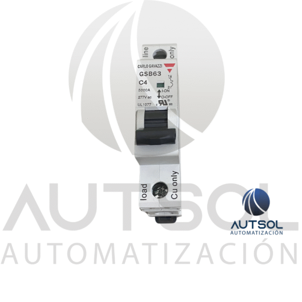 GSB631PC4 (1) Interruptor Termomagnético Carlo Gavazzi GSB631PC4 | 1 Polo 4A Curva C | MCB Riel DIN 6kA