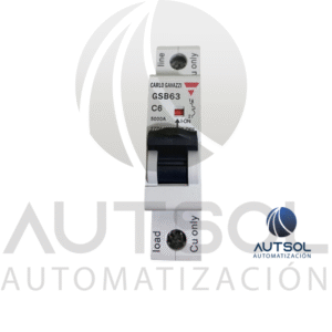 Interruptor Termomagnético Carlo Gavazzi GSB631PC6 | 1 Polo 6A Curva C | MCB Riel DIN 6kA