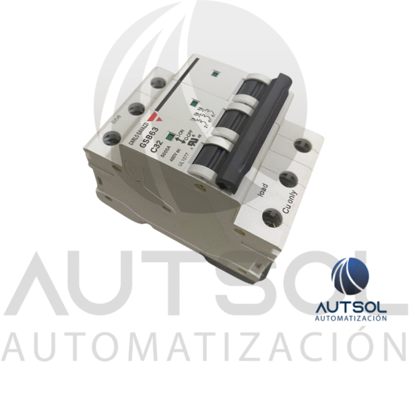 Interruptor Termomagnético Carlo Gavazzi GSB633PC32 | 3 Polos 32A Curva C | MCB Riel DIN 6kA