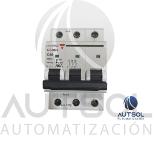 Interruptor Termomagnético Carlo Gavazzi GSB633PC50 | 3 Polos 50A Curva C | MCB Riel DIN 6kA