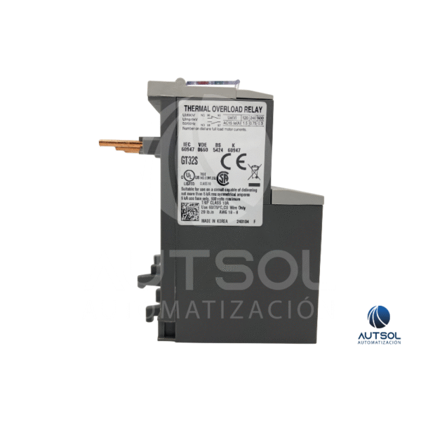 Relé Térmico Carlo Gavazzi GT32S18A | 12-18A | Protección Sobrecarga Motor Trifásico | Para Contactor CC12-CC32