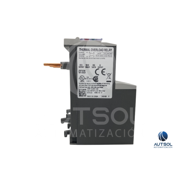 Relé Térmico Carlo Gavazzi GT32S32A | 24-32A | Protección Sobrecarga Motor Trifásico | Paracontactor CC12-CC32