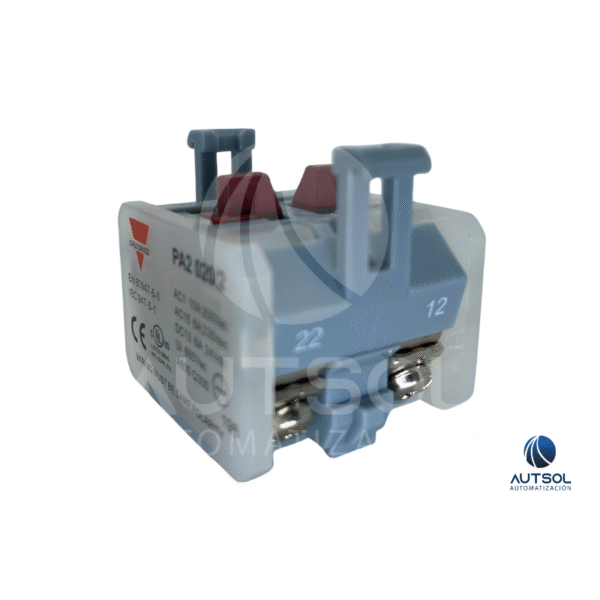 Bloque de Contacto Carlo Gavazzi PA2020/2 | 2NC (Doble Cerrado) 10A | Acción Lenta Apertura Forzada | Para Botonera PA2