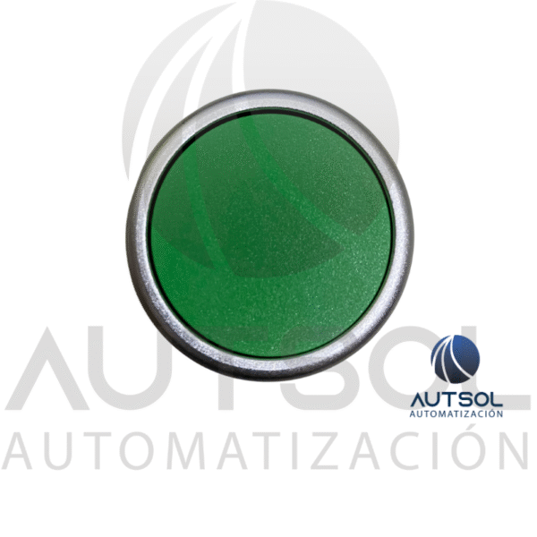 Actuador Pulsador Carlo Gavazzi PB22BF0G | Verde Rasante | Bisel Metálico Cromado 22mm | Cabeza Botón Marcha