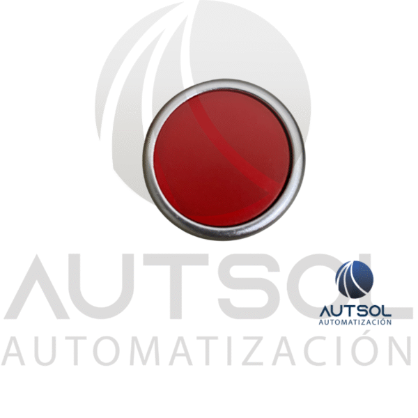 Actuador Pulsador Carlo Gavazzi PB22BF0R | Rojo Rasante | Bisel Metálico Cromado 22mm | Cabeza Botón Paro