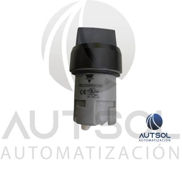 Selector Carlo Gavazzi 3 Posiciones PB22SSRS32K | Retorno Muelle Centro | Actuador Maneta Corta Negra 22mm