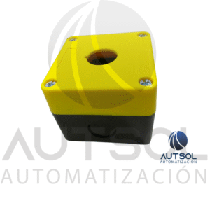 Caja Botonera Carlo Gavazzi PBBOX1HBY | 1 Puesto Ø22mm | Amarilla/Negra Paro Emergencia | Control de estaciones
