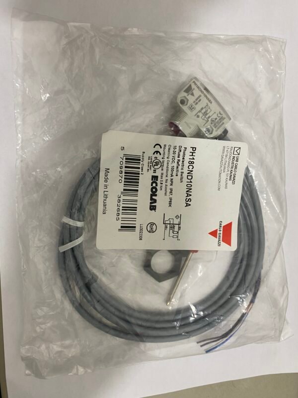 Sensor Fotoeléctrico Carlo Gavazzi PH18CND10NASA | Difuso 1m (1000mm) | Salida NPN NA | Rectangular Cable