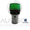 Luz Piloto LED Carlo Gavazzi PL22CHLG110 | Verde 110V AC/DC | Indicador 22mm Bisel Cromado Lente Alta