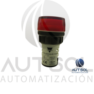 Luz Piloto LED Carlo Gavazzi PL22CHLR110 | Rojo 110V AC/DC | Indicador 22mm Bisel Cromado Lente Alta