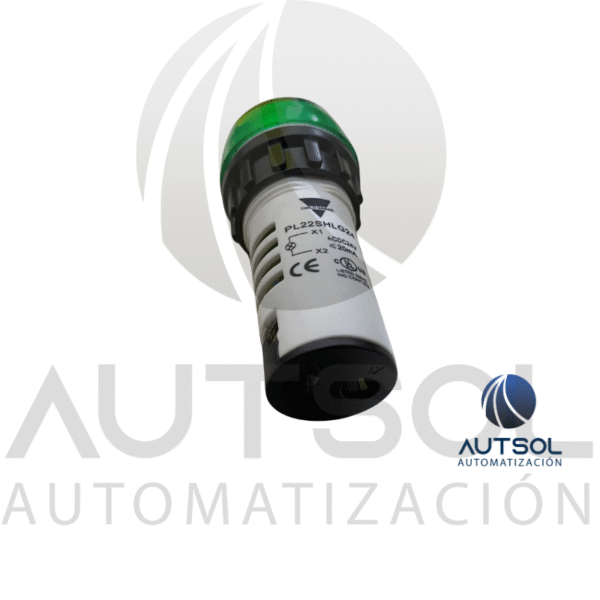 Luz Piloto LED Carlo Gavazzi PL22SHLG24 | Verde 24V AC/DC | Indicador 22mm Lente Alta Plástico