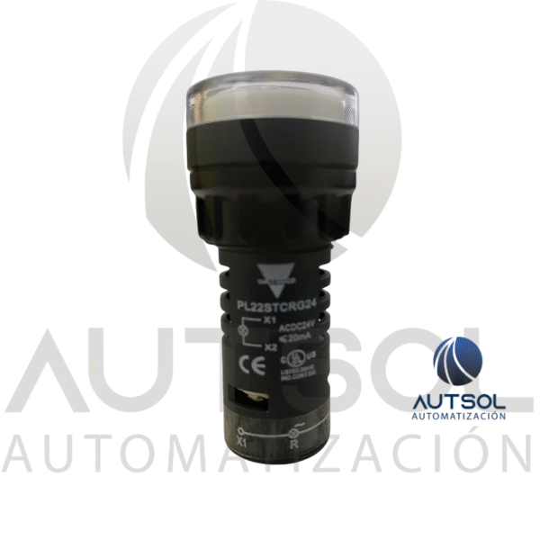 Luz Piloto LED Bicolor Carlo Gavazzi PL22STCRG24 | Rojo/Verde 24V AC/DC | Indicador 22mm Lente Dentada