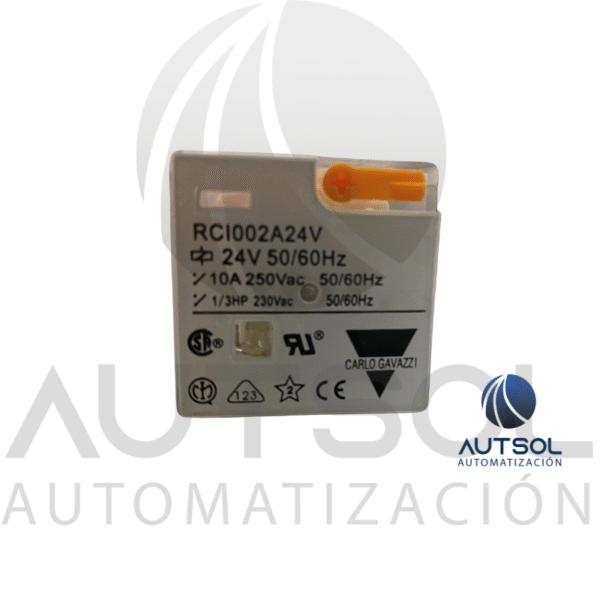 RCI002A24V (1) Relevador Carlo Gavazzi 8 Pines RCI002A24V | 24VAC 10A DPDT | 2 Contactos Conmutados Octal