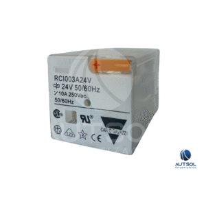 Relevador Carlo Gavazzi 11 Pinos RCI003A24V | 24 VCA 10 A 3PDT | 3 Contactos Conmutados Undecal