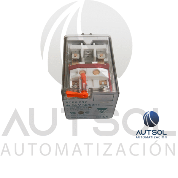 RCP800224VAC (2) Relevador Carlo Gavazzi 8 Pines RCP800224VAC | 24VAC 10A DPDT | 2 Contactos Conmutados Octal