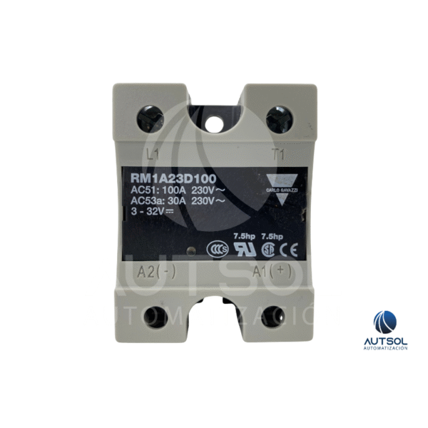 Relevador Estado Sólido Carlo Gavazzi RM1A23D100 | 100A 230VAC | Control 4-32VDC | SSR Monofásico Cruce Cero Panel