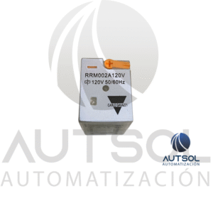 Relevador Miniatura Carlo Gavazzi RRM002A120V | Bobina 120VAC | 8A DPDT 8 Pines | 2 Contactos Conmutados