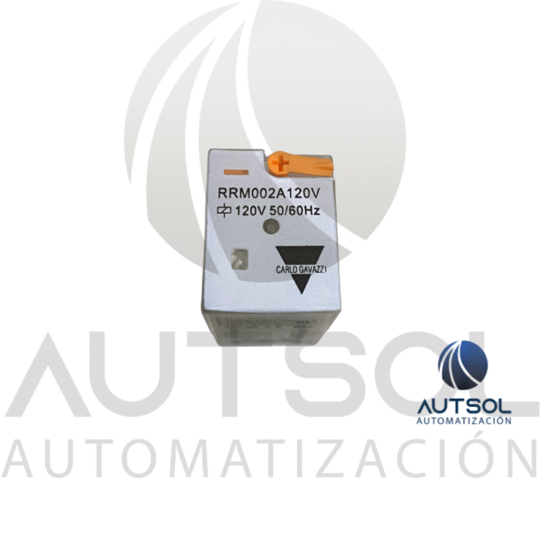 Relevador Miniatura Carlo Gavazzi RRM002A120V | Bobina 120VAC | 8A DPDT 8 Pines | 2 Contactos Conmutados