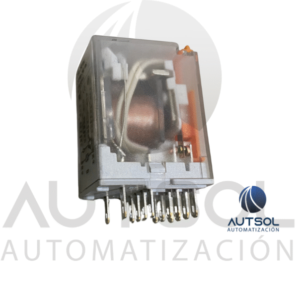 Relevador Miniatura Carlo Gavazzi RRM004A24V | Bobina 24VAC | 5A 4PDT 14 Pines | 4 Contactos Conmutados