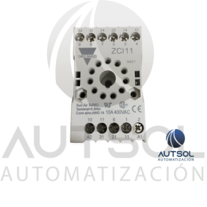 Zócalo Carlo Gavazzi ZCI11 | Base 11 Pines (Undecal) Riel DIN | 10A 300V Terminal Tornillo para Relé RCI/RCP