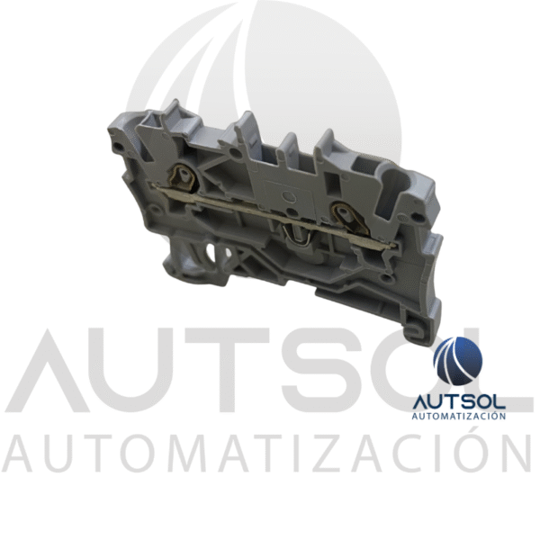 Clema / Borna de Paso Wago 2000-1201 | 2 Conductores 1mm² (AWG 16) | Push-in Ranura | Riel DIN Gris