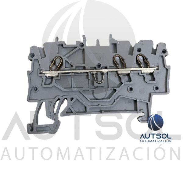 Clema / Borna de Paso Wago 2000-1301 | 3 Conductores 1mm² (AWG 16) | Push-in Ranura | Riel DIN Gris