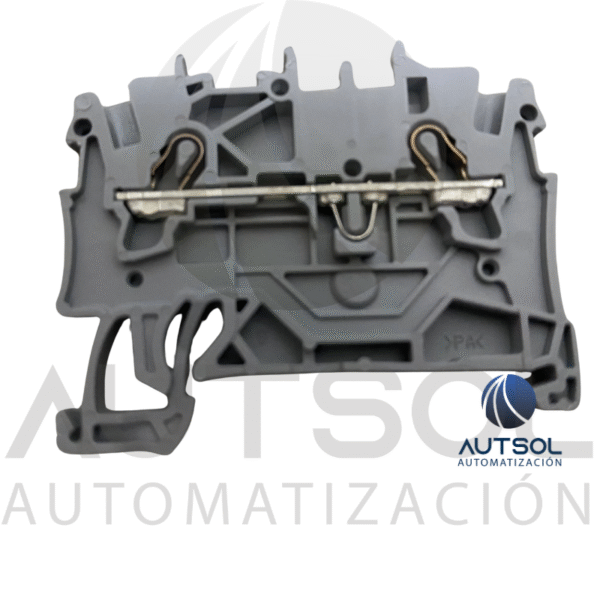 Clema / Borna de Paso Wago 2001-1201 | 2 Conductores 1.5mm² (AWG 16) | Push-in Ranura | Riel DIN Gris