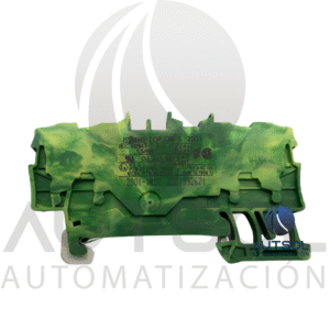 Clema / Borna de Tierra Wago 2001-1407 | 4 Conductores 1.5mm² (AWG 16) | Compacta | Verde-Amarillo
