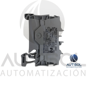 Clema / Borna de Paso Wago 2002-1201 | 2 Conductores 2.5mm² (AWG 12) | Push-in Ranura | Riel DIN Gris