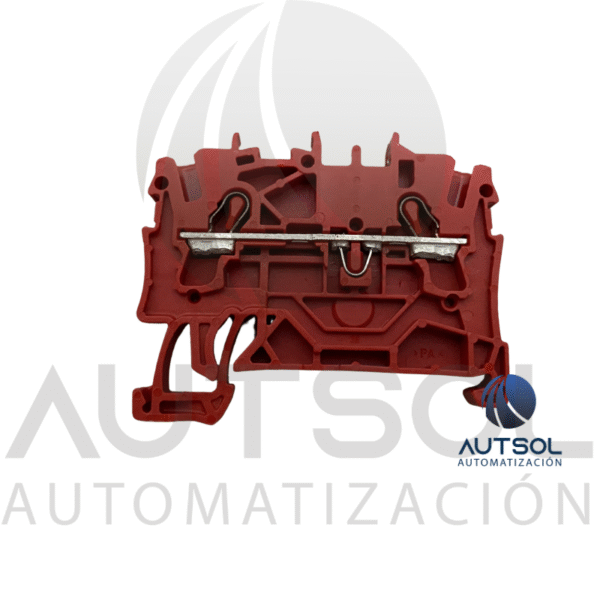 Clema / Borna de Paso Wago 2002-1203 | 2 Conductores 2.5mm² (AWG 12) | Roja | Push-in Ranura