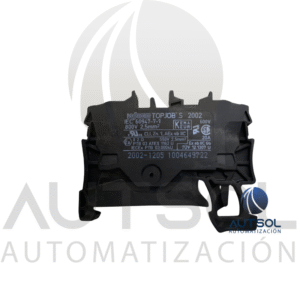 Clema / Borna de Paso Wago 2002-1205 | 2 Conductores 2.5mm² (AWG 12) | Negra | Push-in Ranura