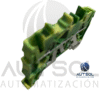 Clema / Borna de Tierra Wago 2002-1207 | 2 Conductores 2.5mm² (AWG 12) | Push-in Ranura | Verde-Amarillo