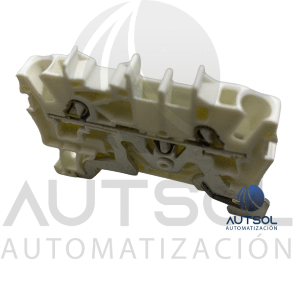 Clema / Borna de Pantalla Wago 2002-1208 | 2 Conductores 2.5mm² (AWG 12) | Blanca | Push-in Tierra Funcional