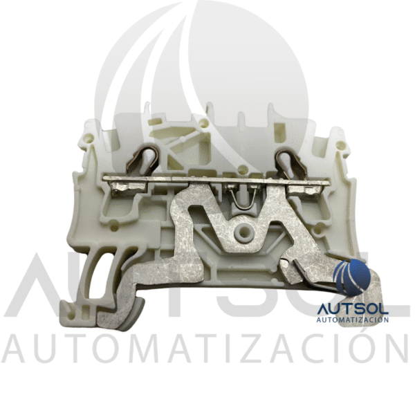 Clema / Borna de Pantalla Wago 2002-1208 | 2 Conductores 2.5mm² (AWG 12) | Blanca | Push-in Tierra Funcional