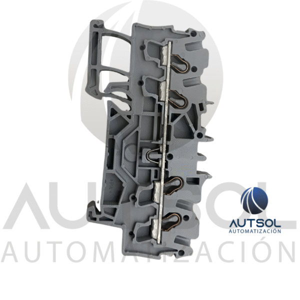 Clema / Borna de Paso Wago 2002-1401 | 4 Conductores 2.5mm² (AWG 12) | Push-in Ranura | Riel DIN Gris