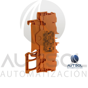 Clema / Borna de Paso Wago 2002-1402 | 4 Conductores 2.5mm² (AWG 12) | Naranja | Riel DIN