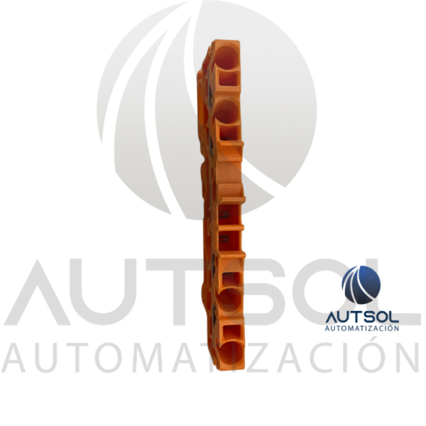 Clema / Borna de Paso Wago 2002-1402 | 4 Conductores 2.5mm² (AWG 12) | Naranja | Riel DIN