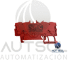 Clema / Borna de Paso Wago 2002-1403 | 4 Conductores 2.5mm² (AWG 12) | Roja | Push-in Ranura